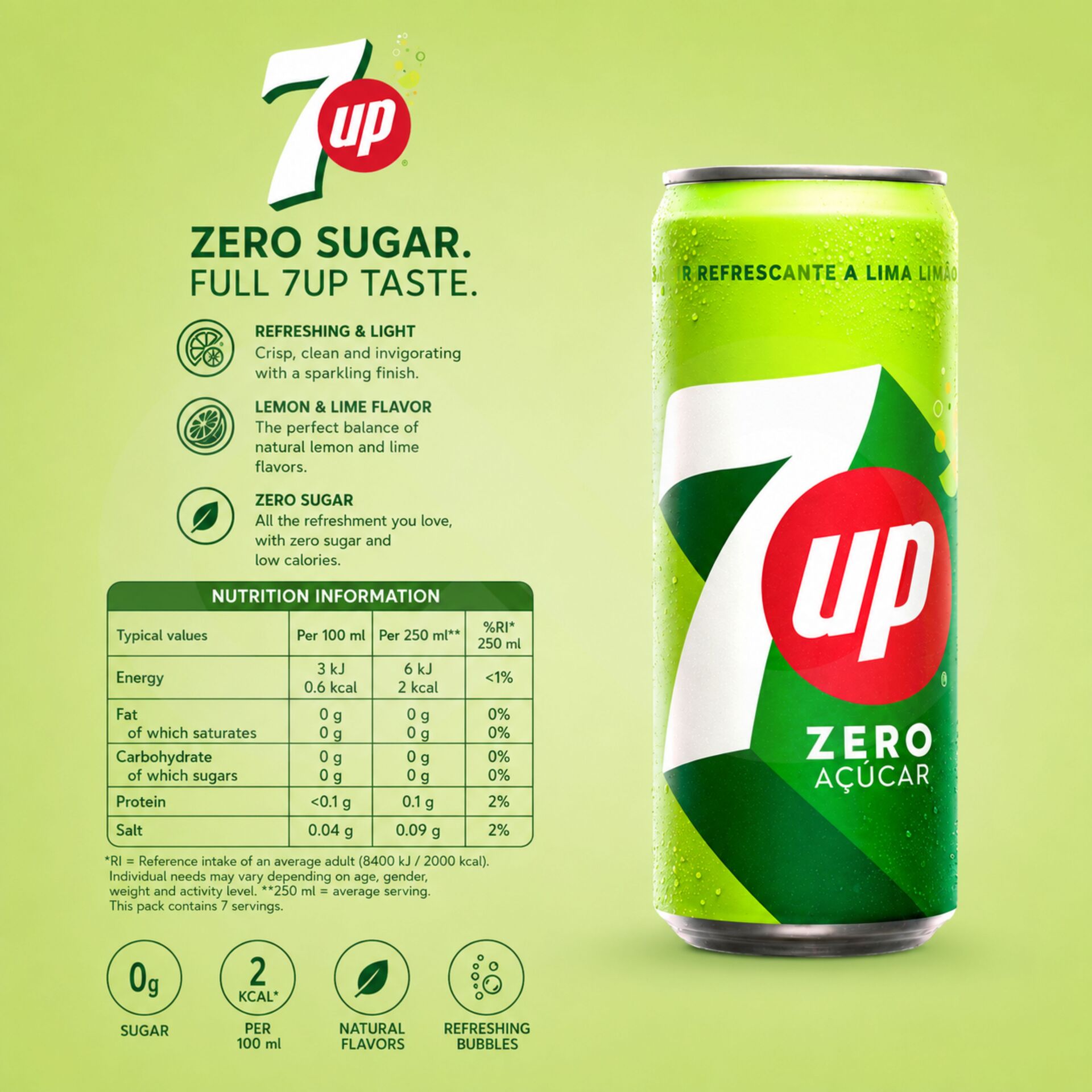 7UP®Original Zero 330ml