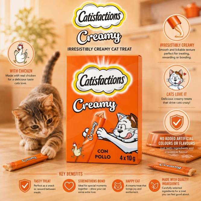 CATISFACTIONS� Creamy Pollo 4x10g