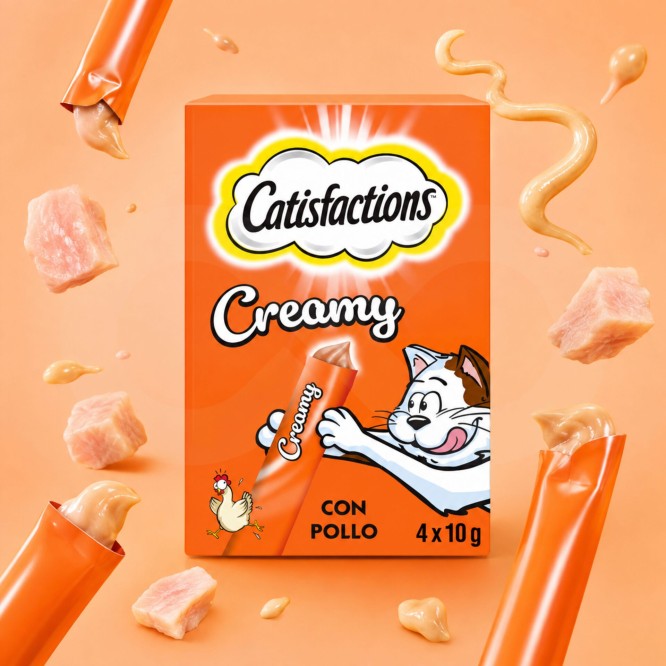 CATISFACTIONS� Creamy Pollo 4x10g