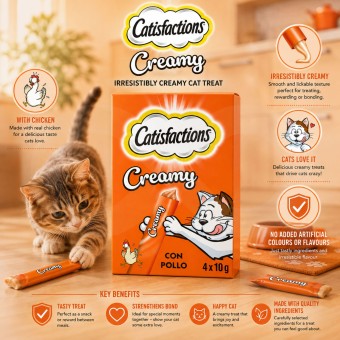 CATISFACTIONS� Creamy Pollo 4x10g