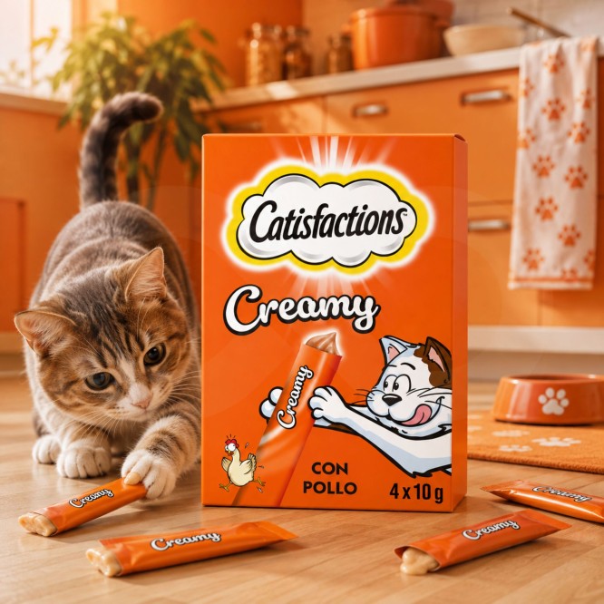 CATISFACTIONS� Creamy Pollo 4x10g