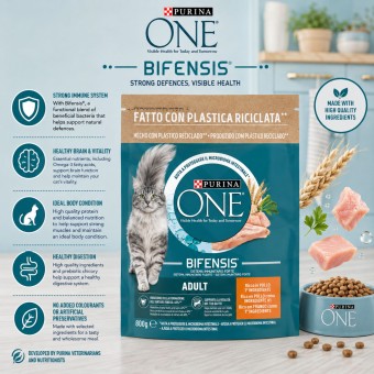 PURINA® ONE Bifensis Adulto Pollo 800g