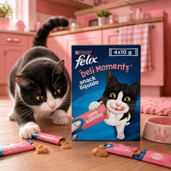 PURINA® FELIX Deli Moments Salmón 4x10g