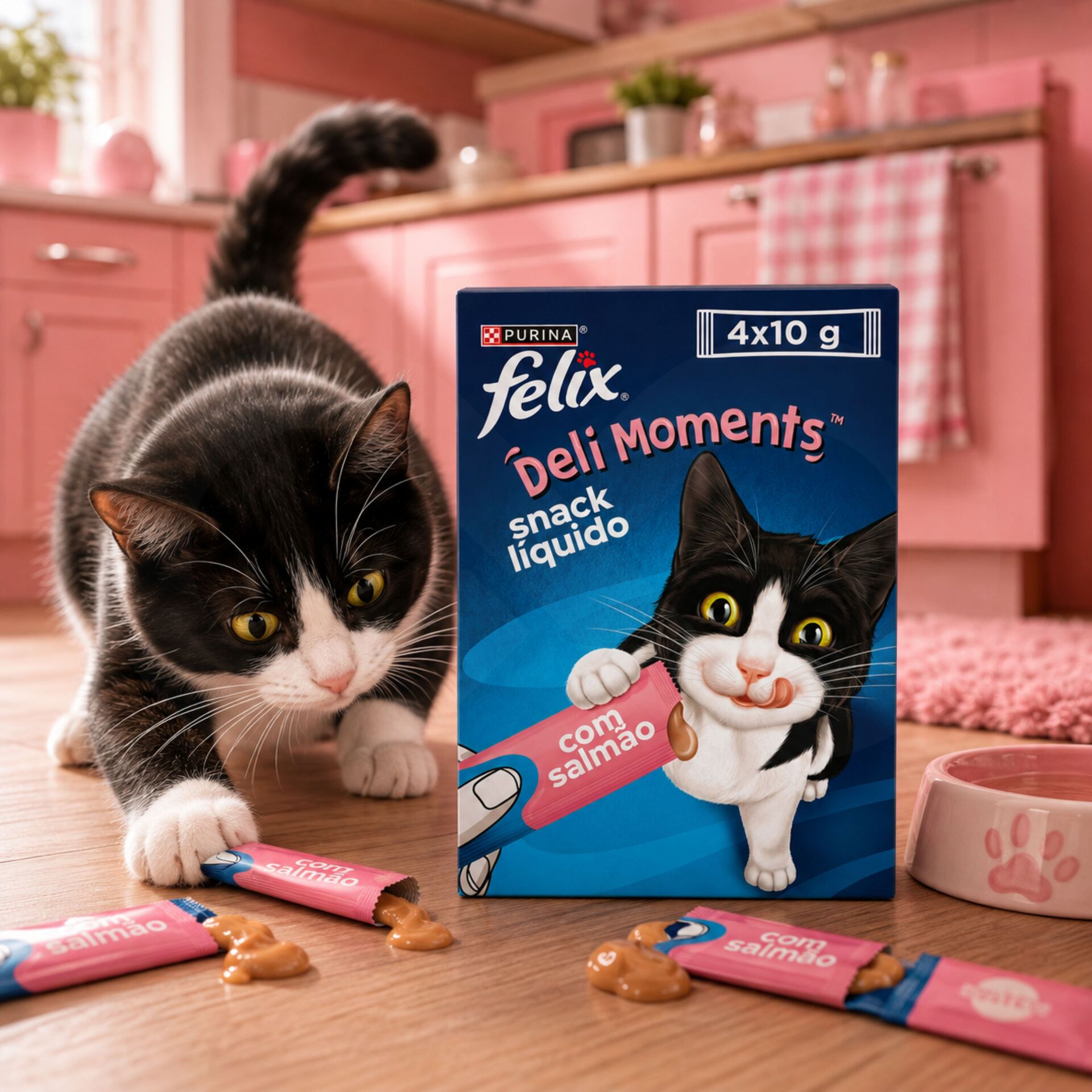 PURINA® FELIX Deli Moments Salmón 4x10g