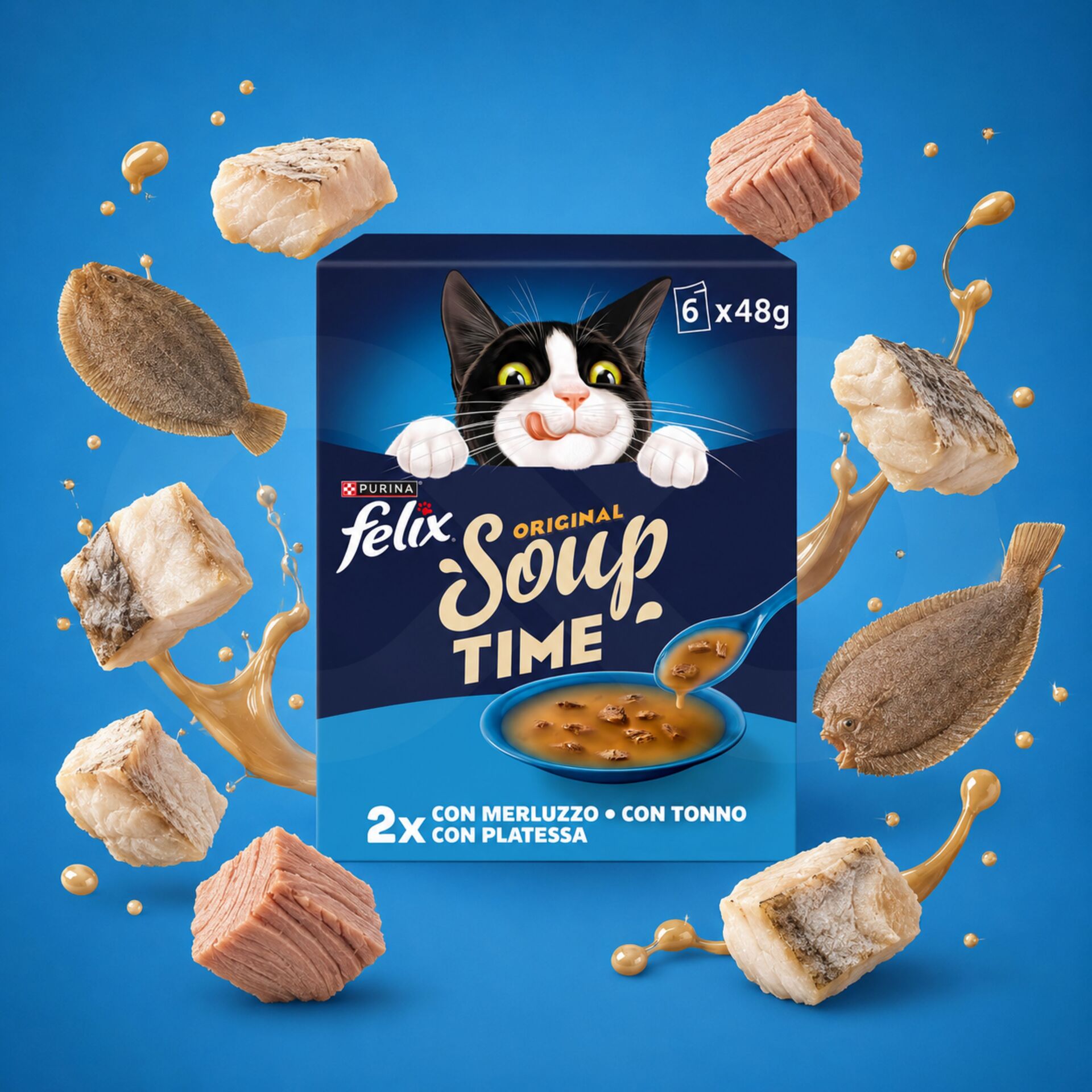 PURINAź FELIX Original Soup Time Ryby 6x48g