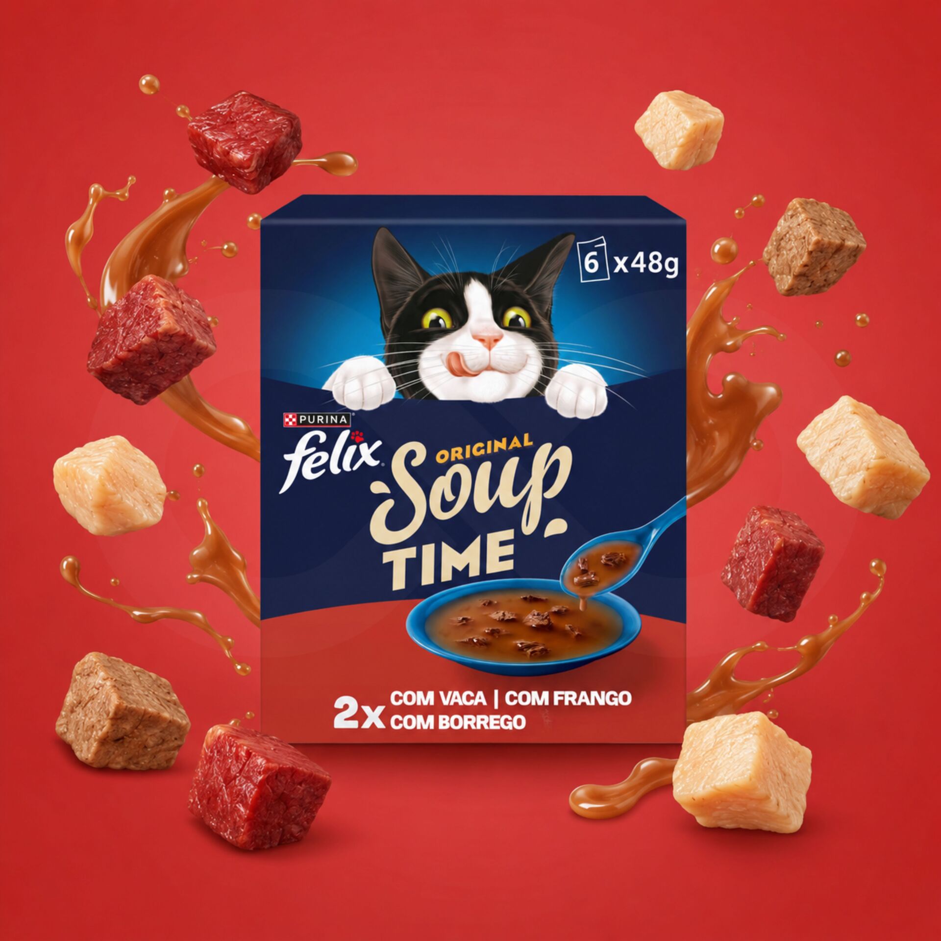 PURINA® FELIX Original Soup Time Carnes 6x48g