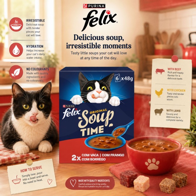 PURINA® FELIX Original Soup Time Carnes 6x48g