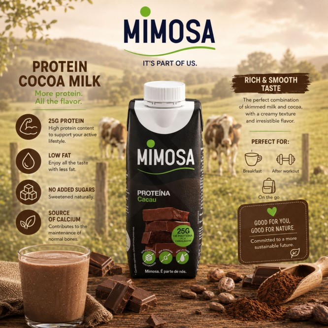 MIMOSA® Leche Desnatada Proteína de Cacao 250ml