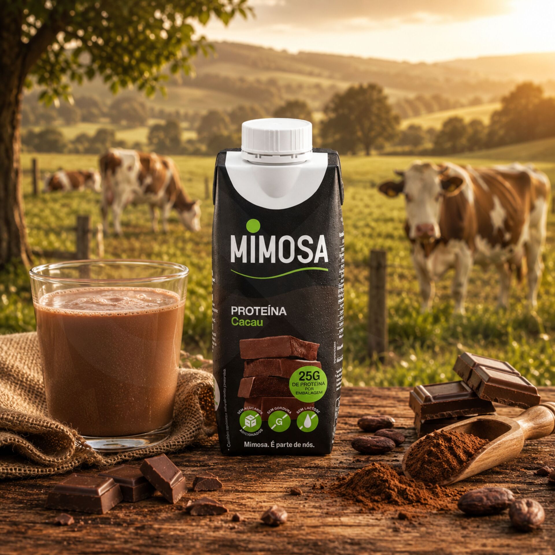 MIMOSA® Leche Desnatada Proteína de Cacao 250ml