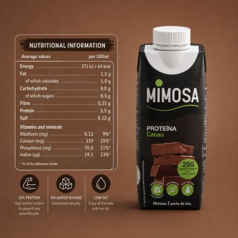 MIMOSA® Leche Desnatada Proteína de Cacao 250ml