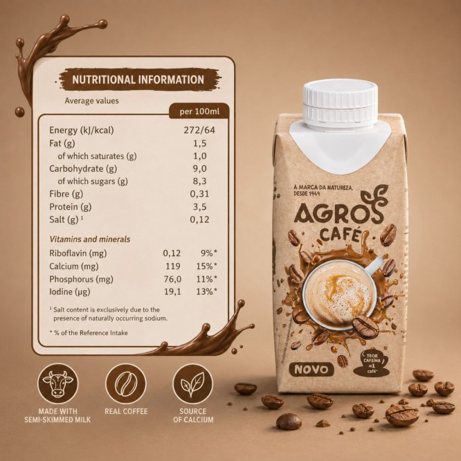 AGROS® Leite Meio-Gordo com Café 200ml