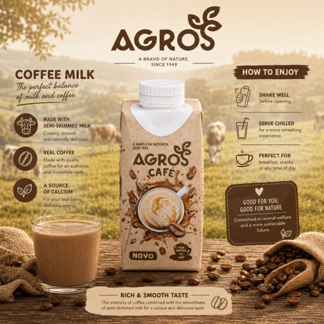 AGROS® Leite Meio-Gordo com Café 200ml