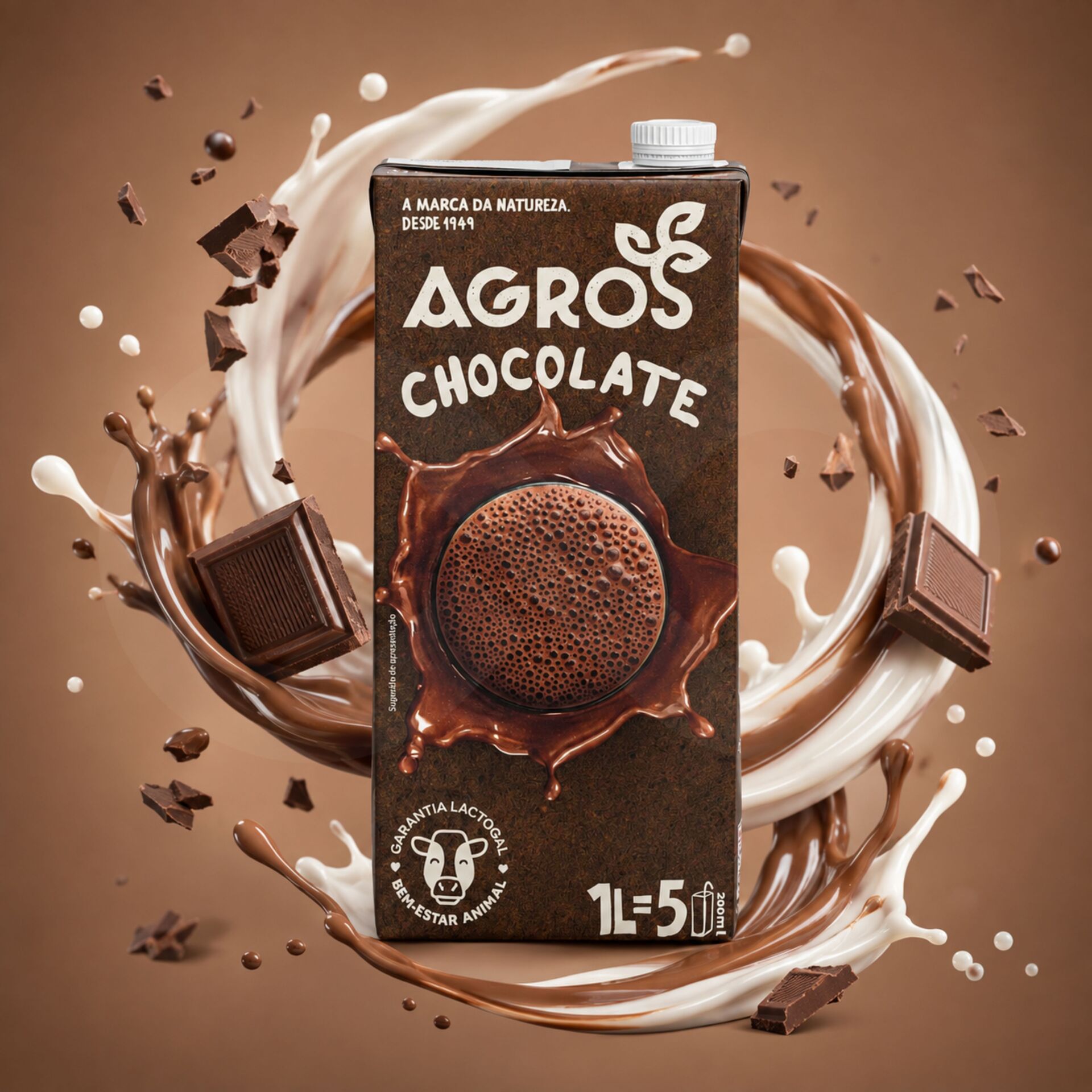 AGROS® Leche Semidesnatada con Chocolate 1L