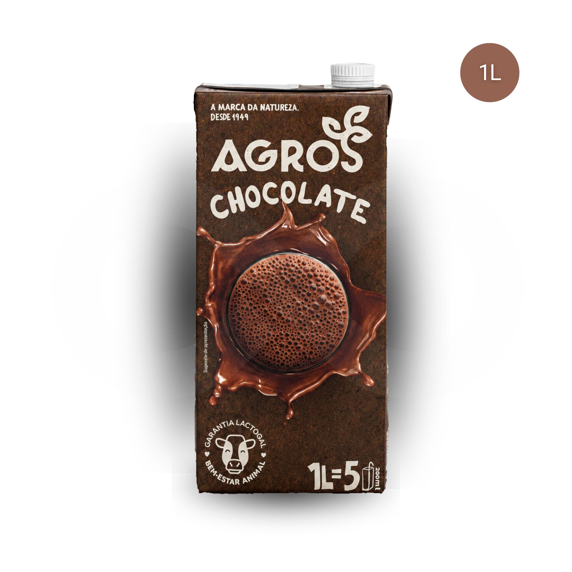 AGROS® Leche Semidesnatada con Chocolate 1L