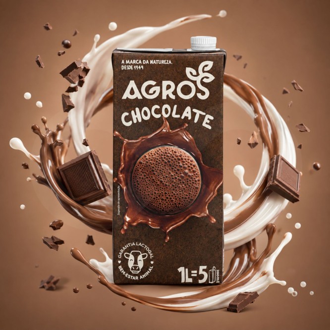 AGROS® Leche Semidesnatada con Chocolate 1L