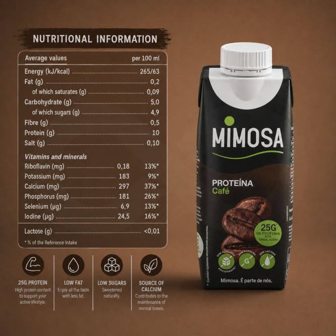 MIMOSA® Leite Magro Proteína de Café 250ml