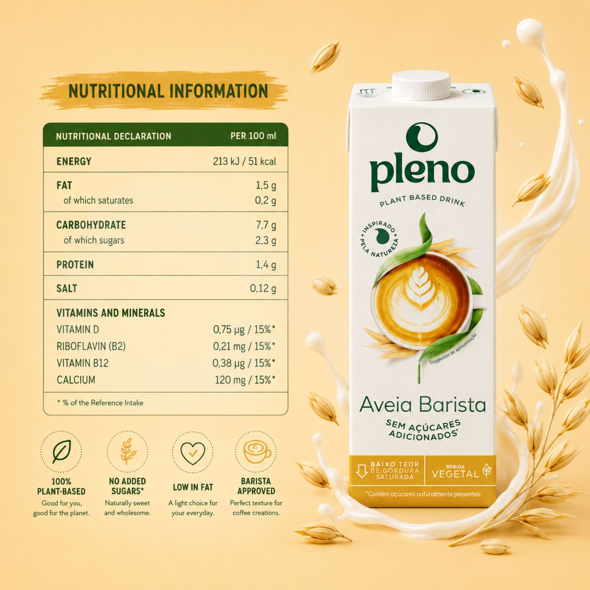PLENOŽ Oat Barista Plant-Based Drink 1L