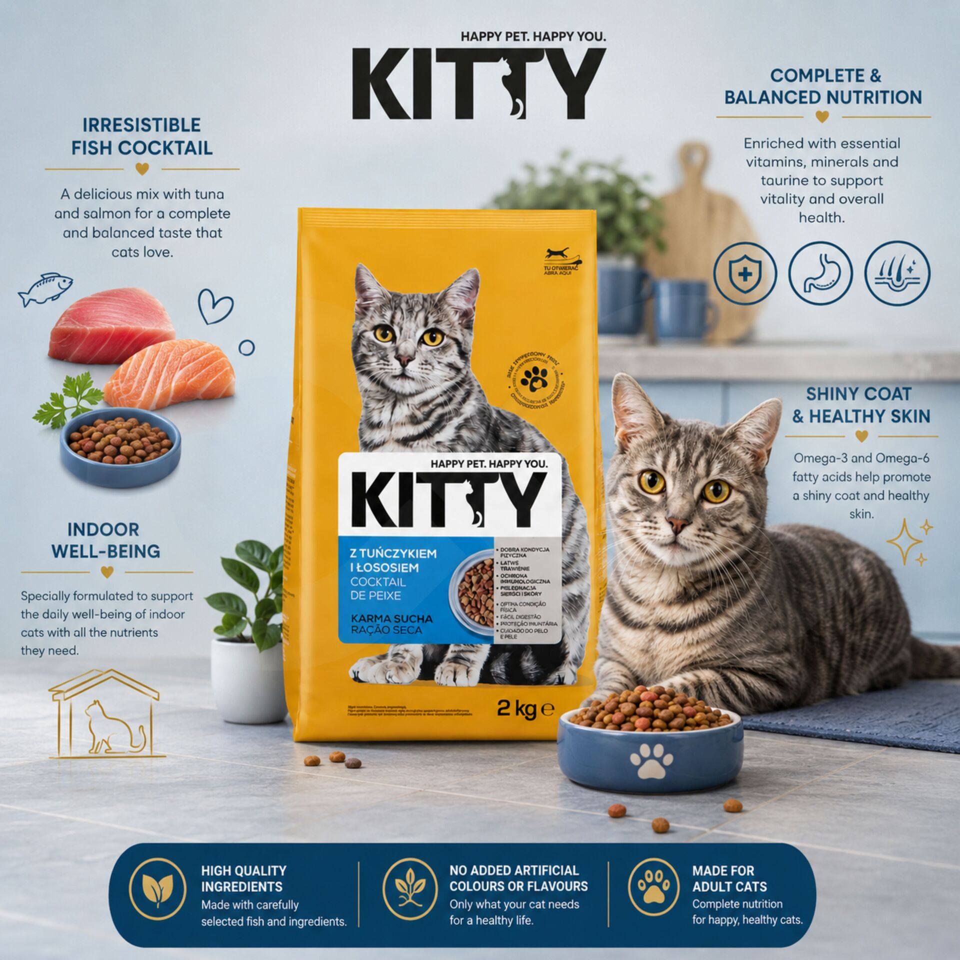 KITTY® Alimento Secco Cocktail di Pesce 2kg