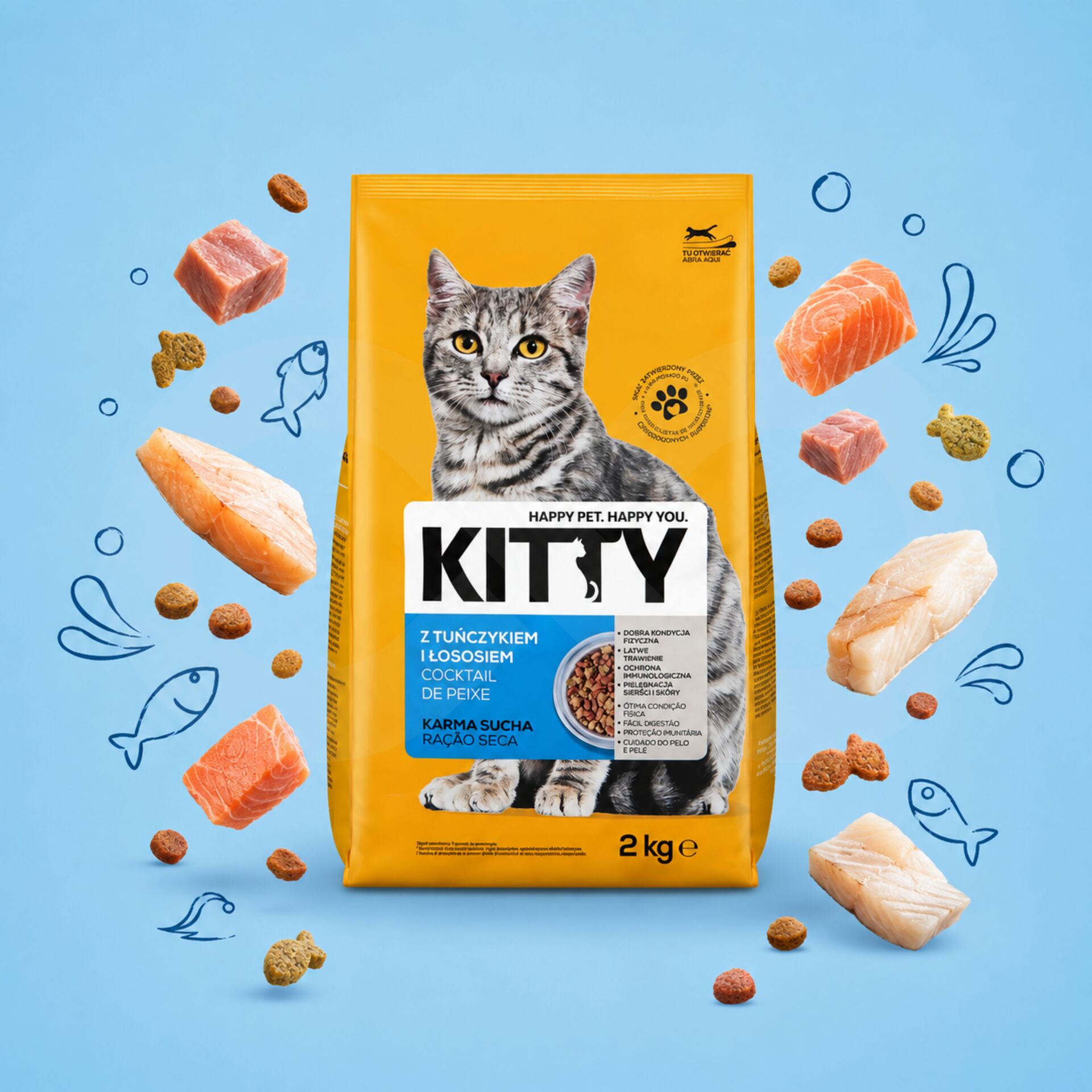 KITTY® Alimento Secco Cocktail di Pesce 2kg