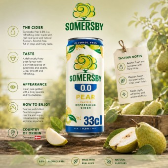 SOMERSBY® Pêra 0.0% Alc. 330ml