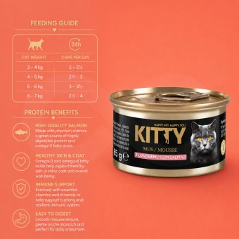 KITTY® Premium Mousse Adult mit Lachs 85g