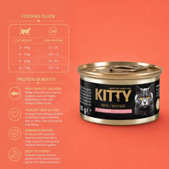 KITTY® Premium Mousse Adult mit Lachs 85g