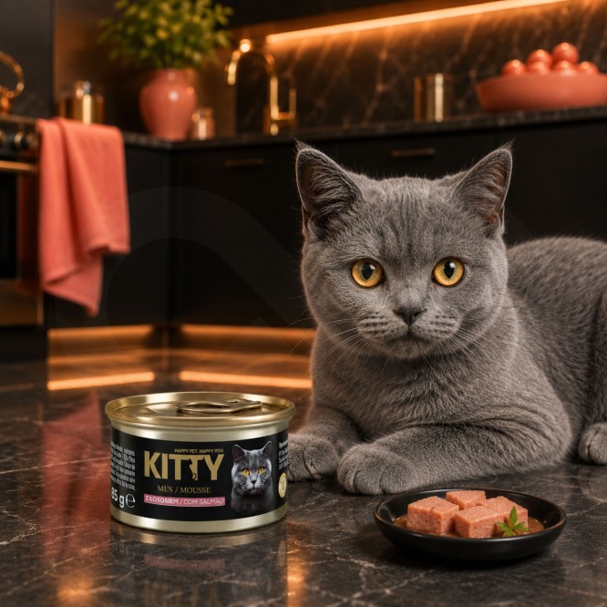 KITTY® Mousse Premium Adulte au Saumon 85g