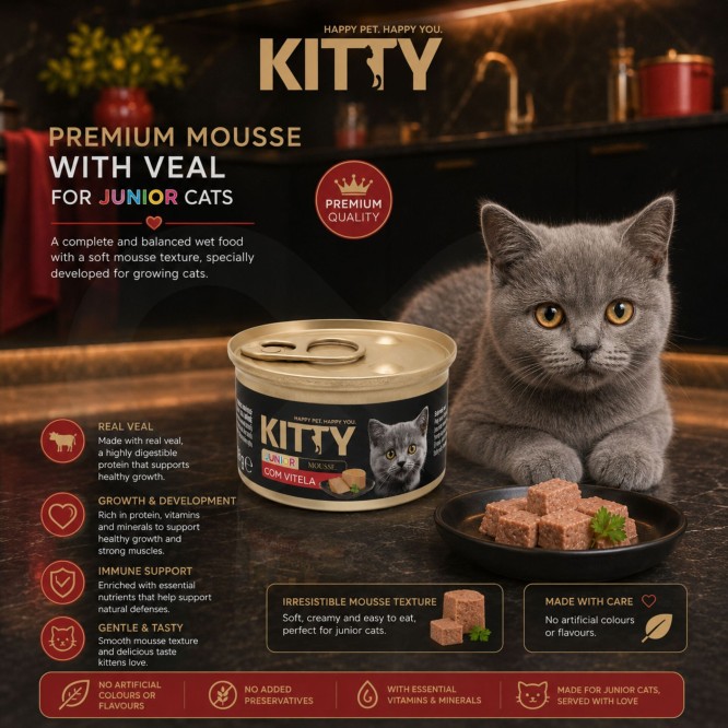 KITTY® Mousse Premium Junior au Veau 85g