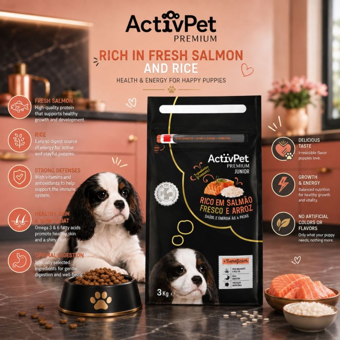 ACTIVPET® Premium dla Mlodych Psów z Lososiem 3kg