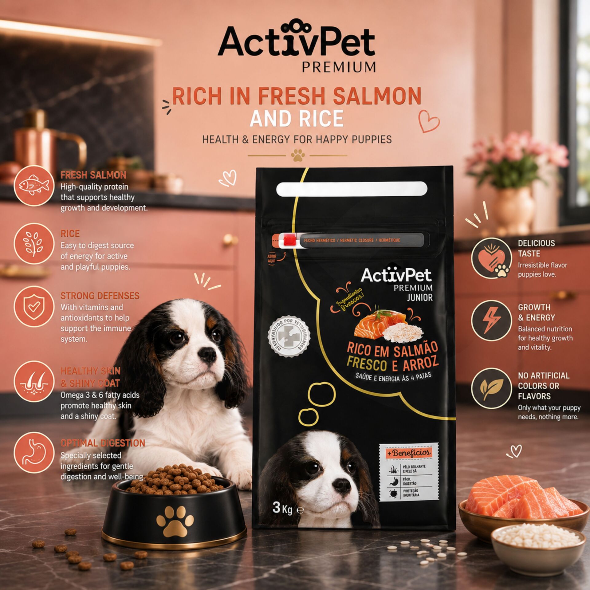 ACTIVPET® Premium Junior Dog Salmon 3kg