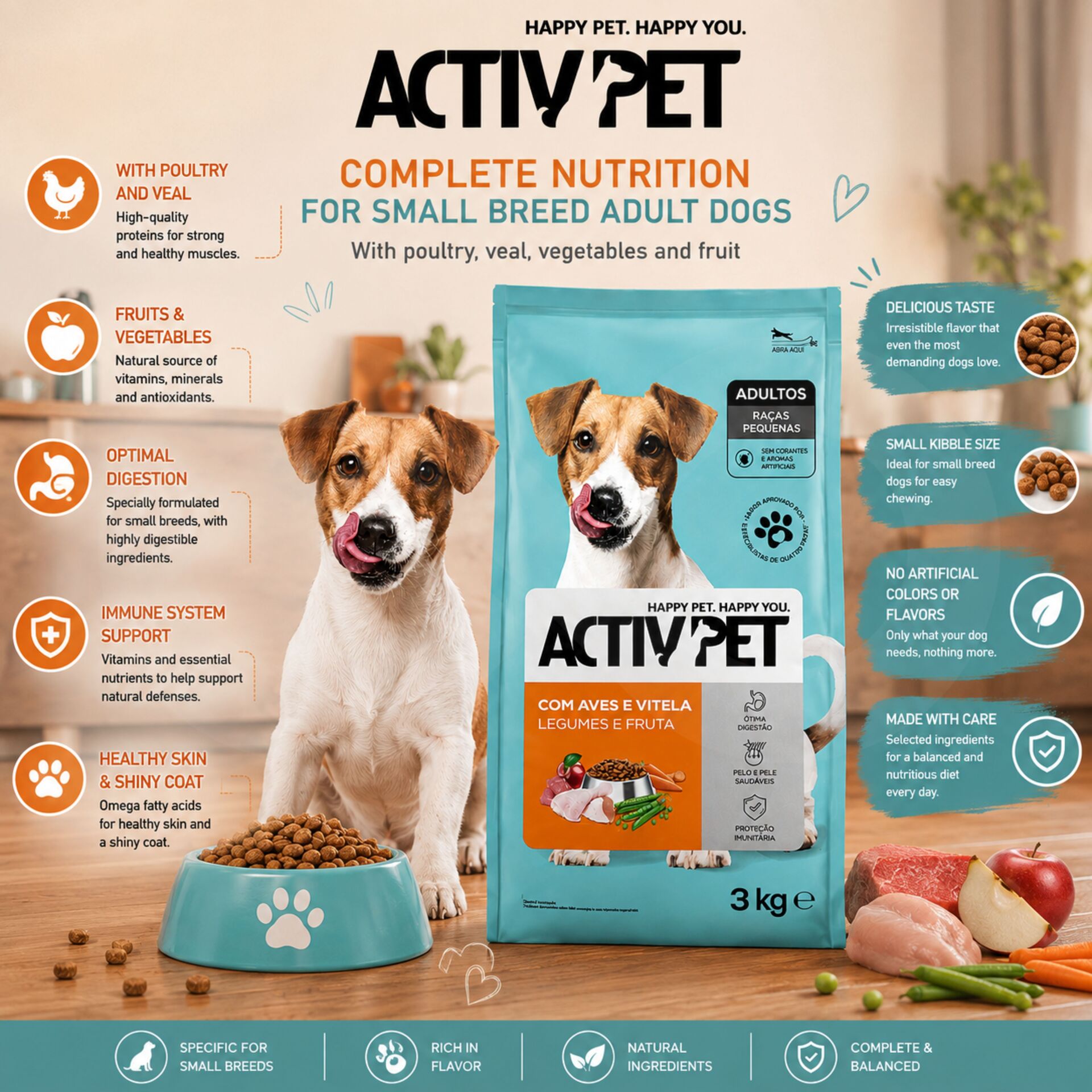 ACTIVPET® Alimento Secco per Cani con Pollame e Vitello 3kg
