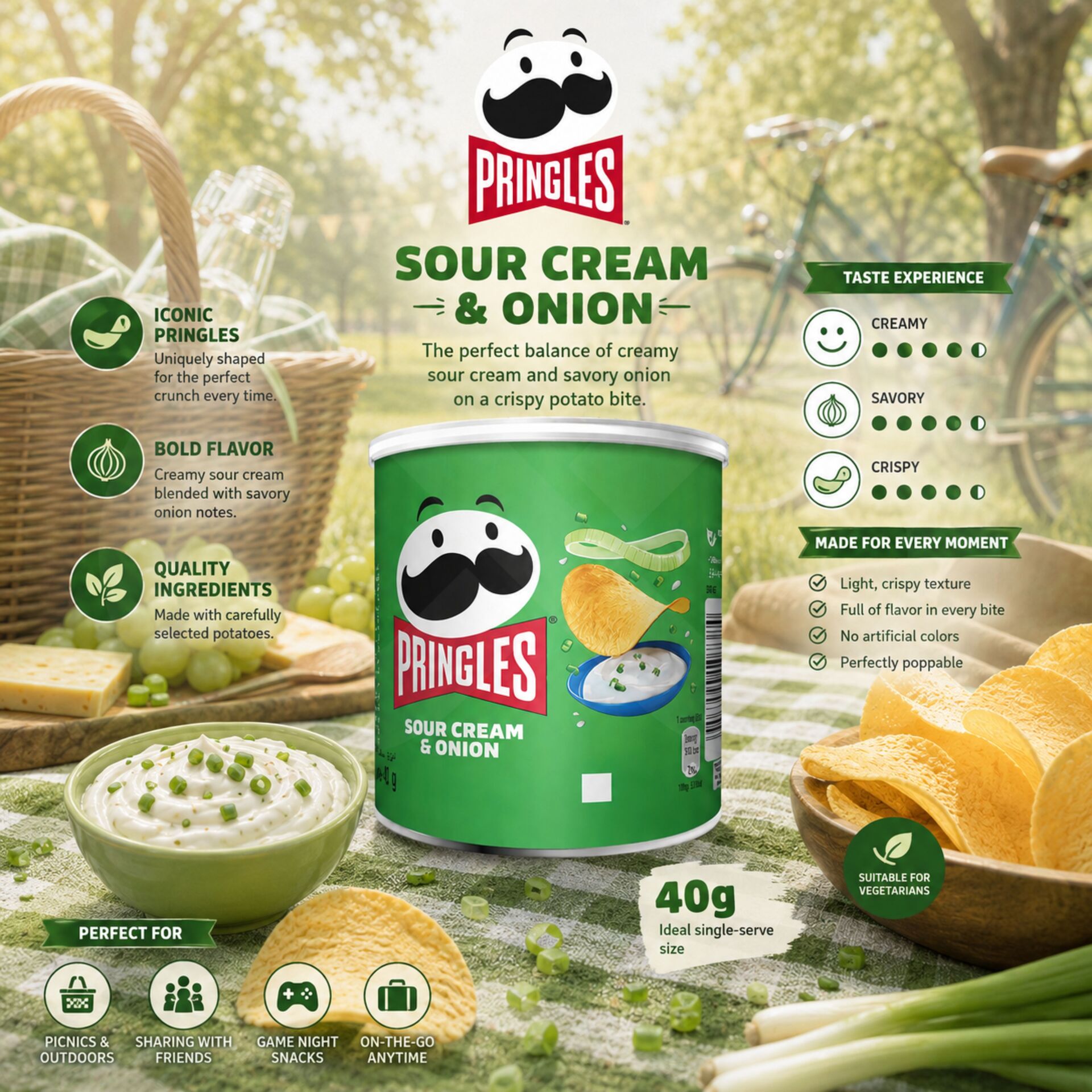 PRINGLES®Sour Cream & Onion 40g