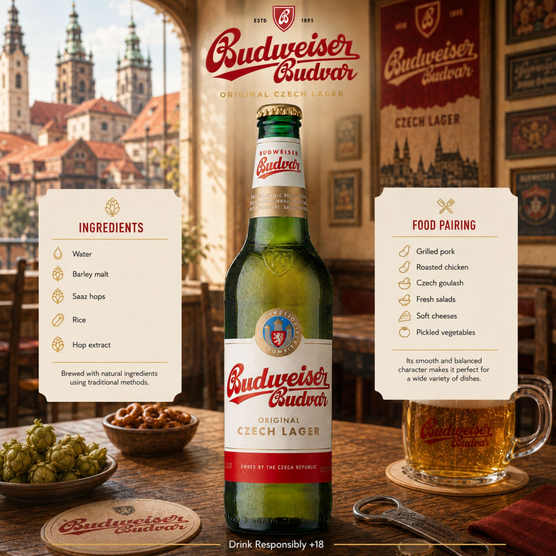BUDWEISER® Budvar Czech Lager 330ml