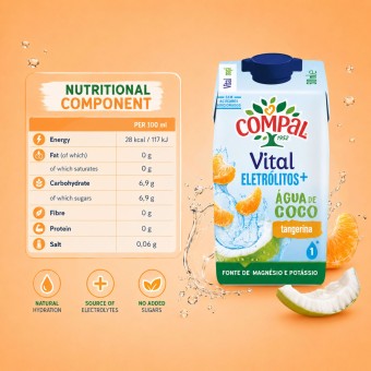 COMPAL® Vital Água de Coco Tangerina 500ml