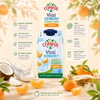 COMPAL® Vital Água de Coco Tangerina 500ml