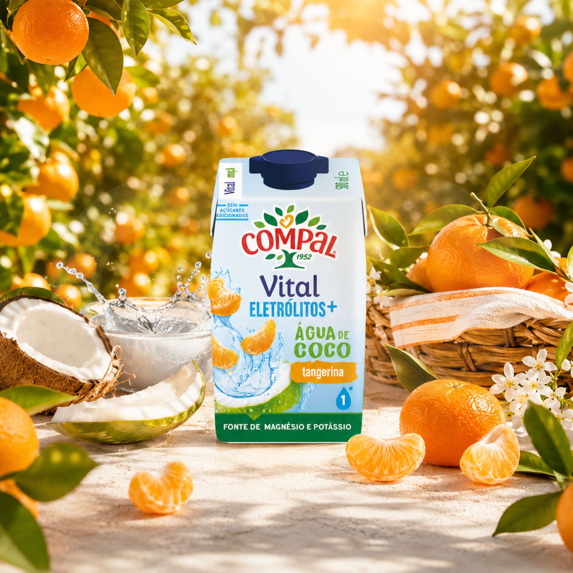 COMPAL® Vital Água de Coco Tangerina 500ml