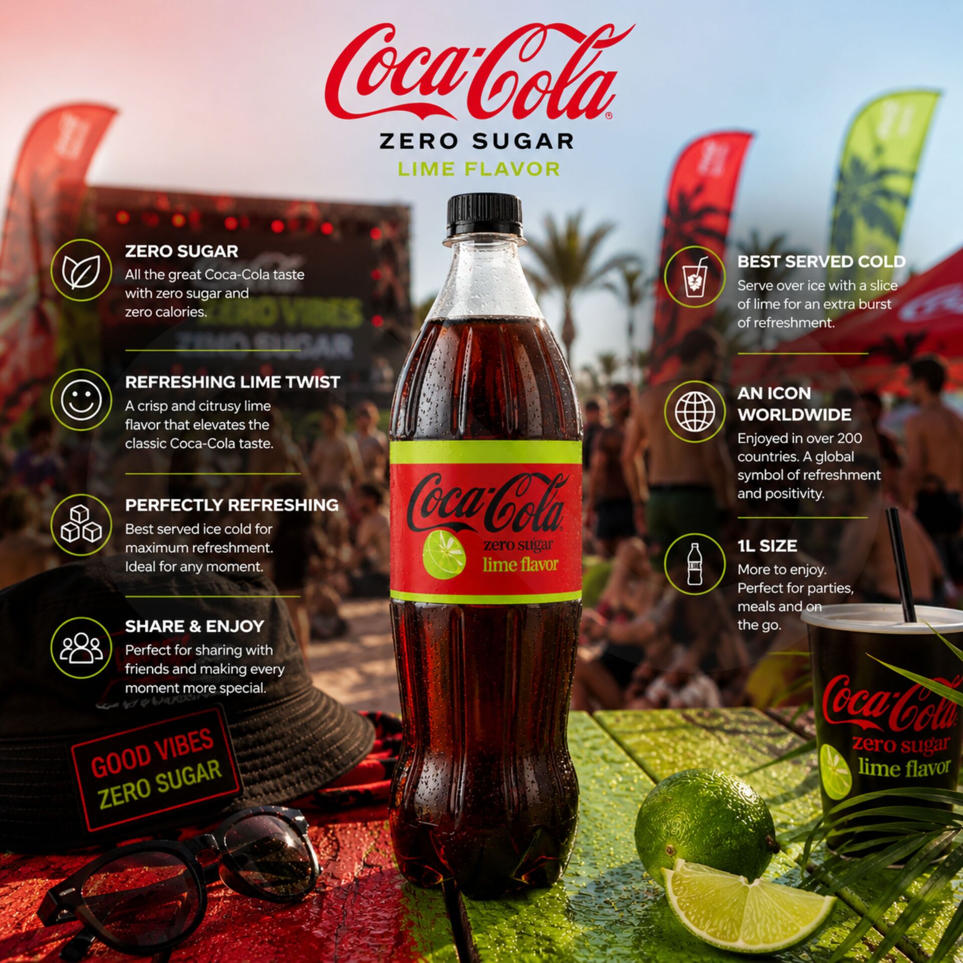 COCA-COLAź Zero Limonka 1L