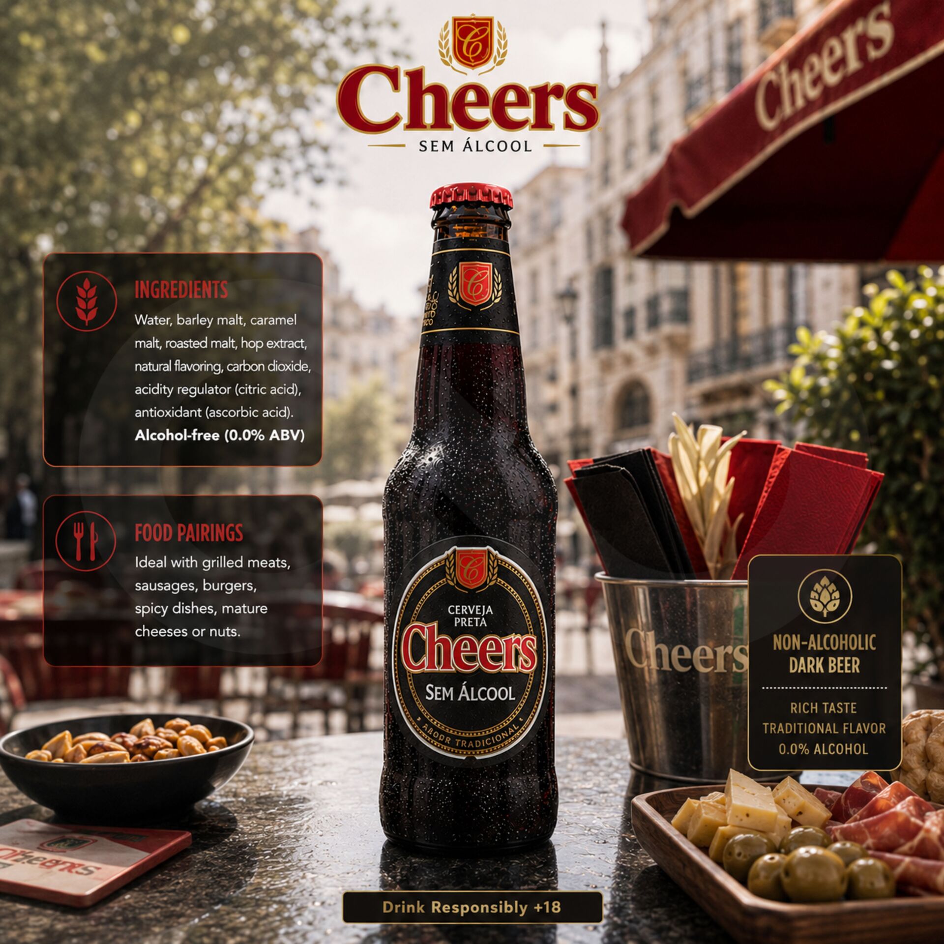 CHEERS® Preta Sem Álcool 330ml
