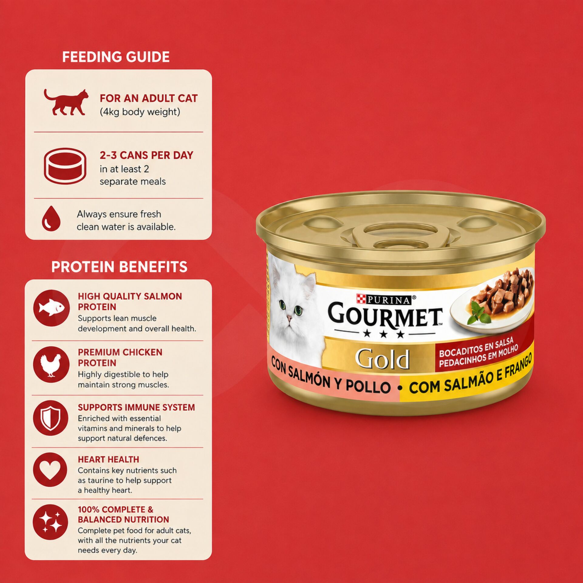 PURINA® Gourmet Gold Bocconcini di Salmone e Pollo 85g