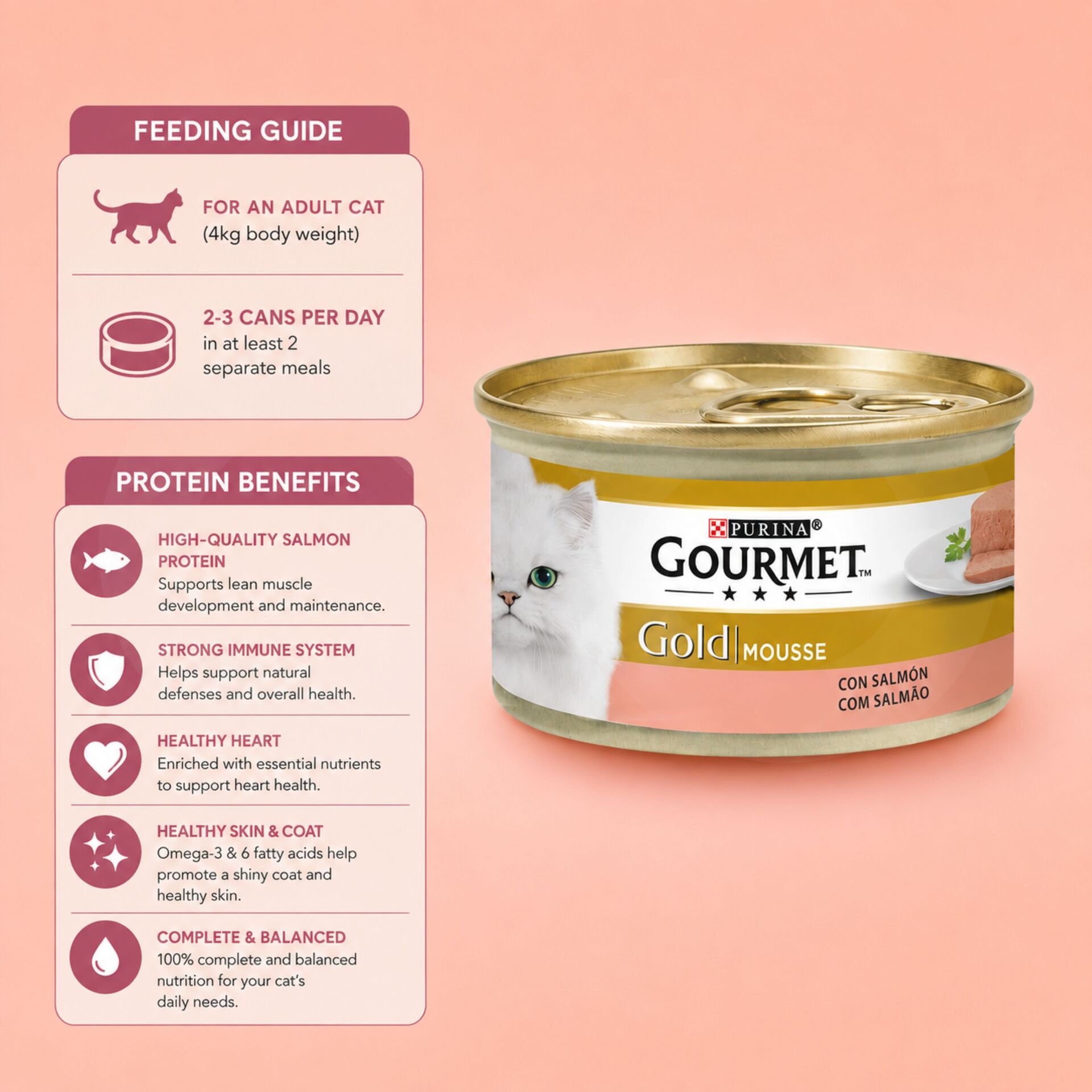 PURINA® Gourmet Gold Mousse com Salmão 85g