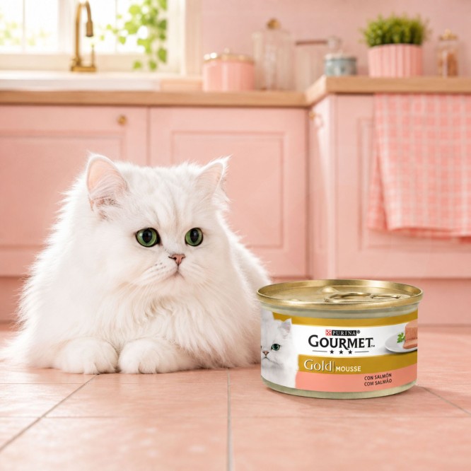 PURINA® Gourmet Gold Mousse com Salmão 85g