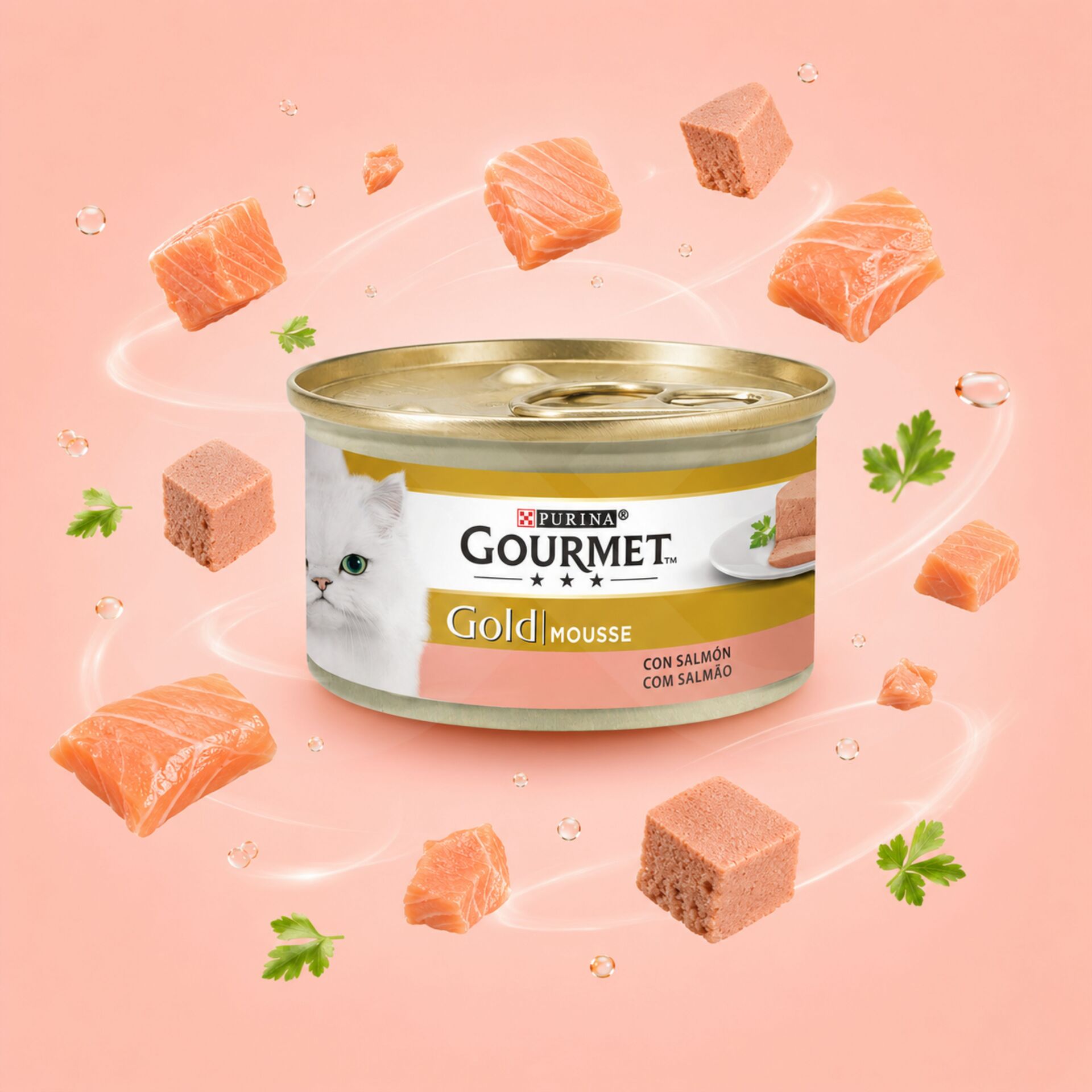PURINA® Gourmet Gold Mousse com Salmão 85g
