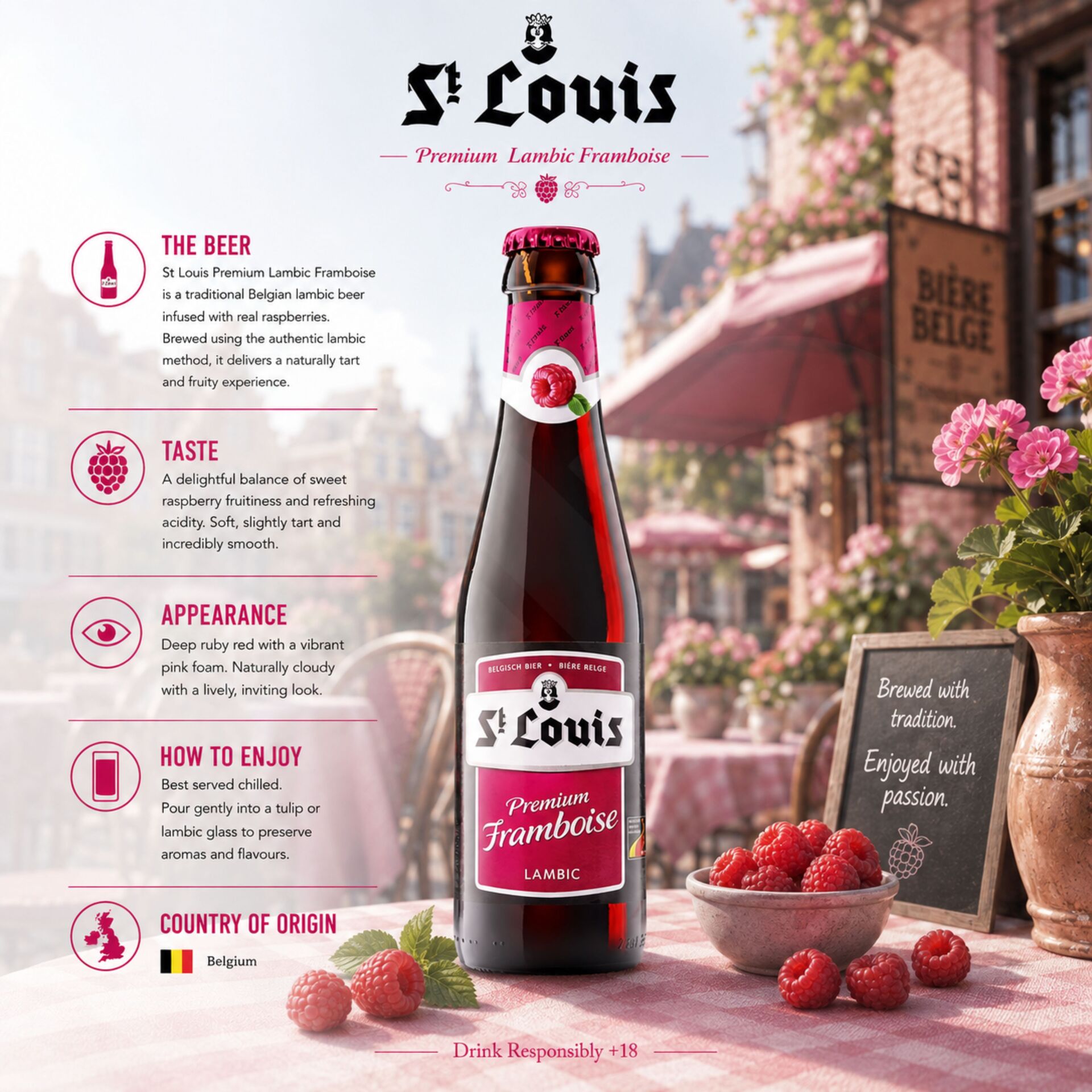 ST LOUIS® Premium Framboise Lambic Beer 250ml