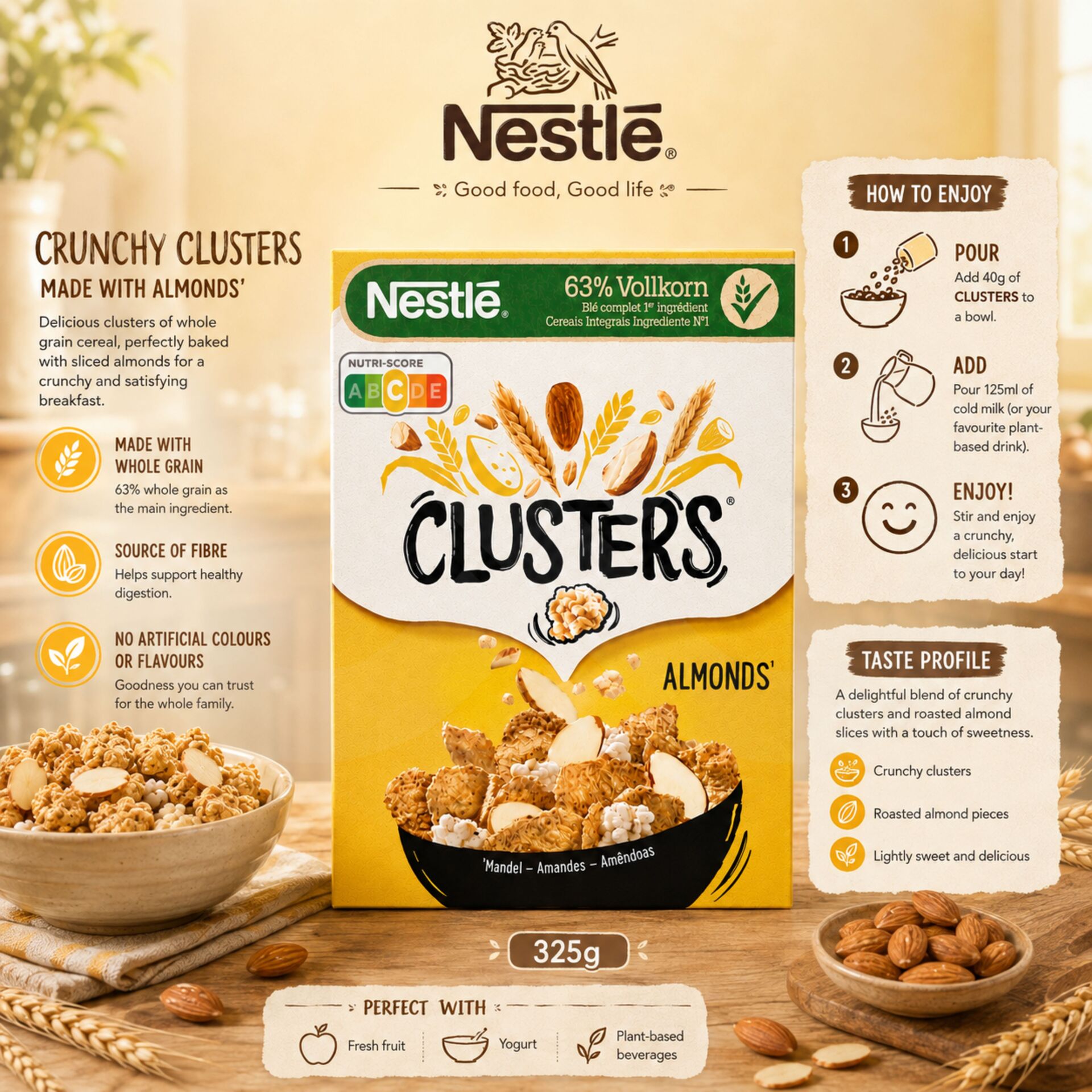CLUSTERSŪ Almond Cereal 325gr