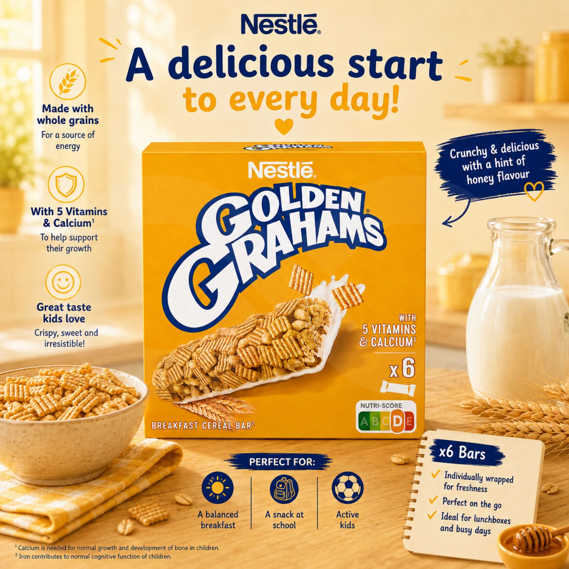GOLDEN GRAHAMS® Barras de Cereais 6x25g