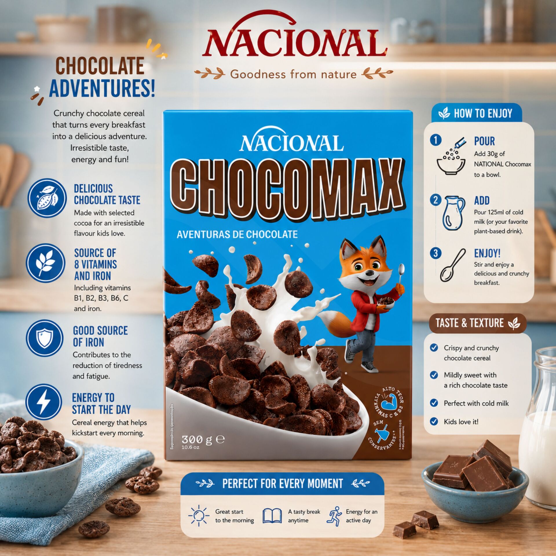 NACIONAL® Cereales Chocomax 300gr