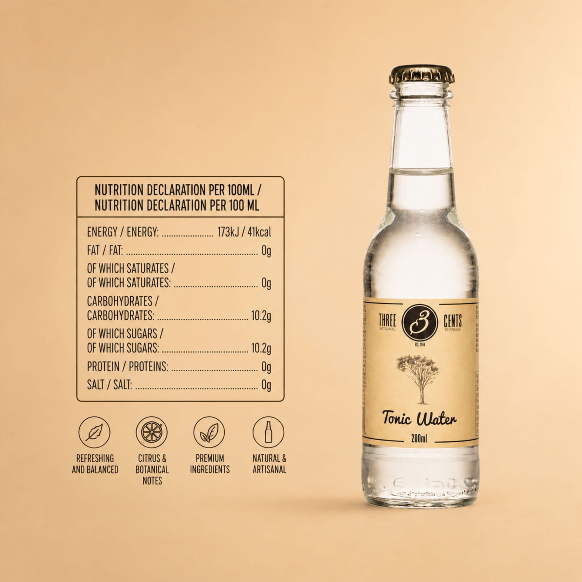 THREE CENTS® Eau Tonique 200ml