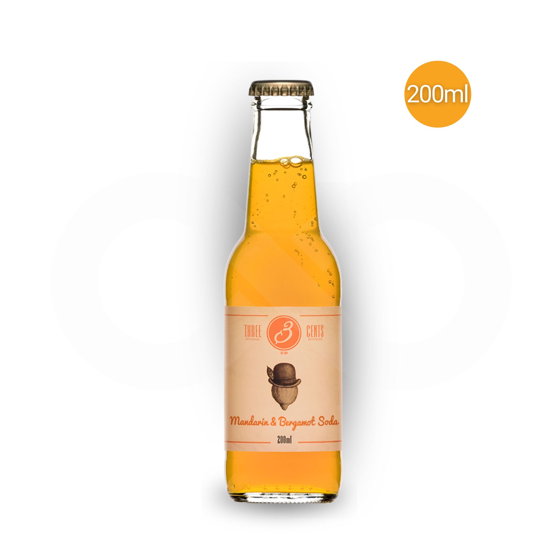 THREE CENTS® Mandarin & Bergamot Soda 200ml