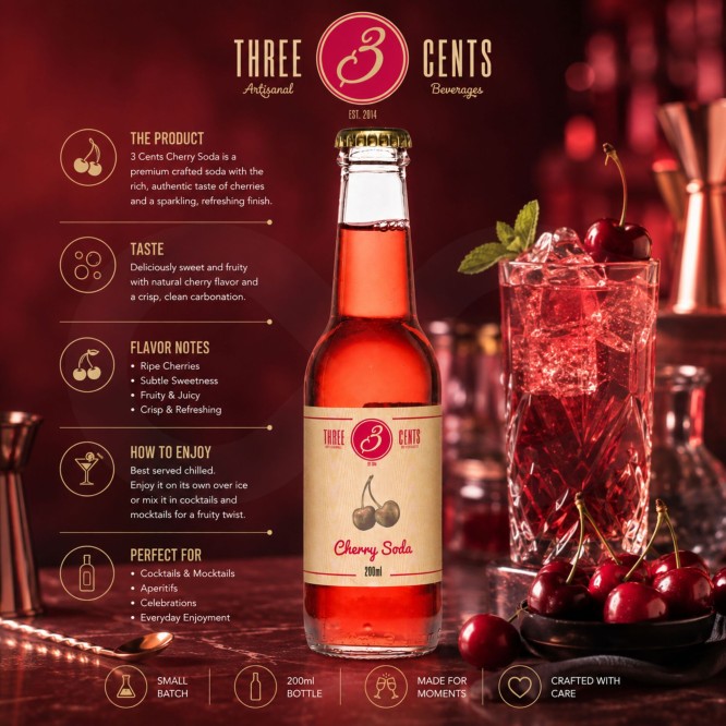 THREE CENTS� Cherry Soda 200ml