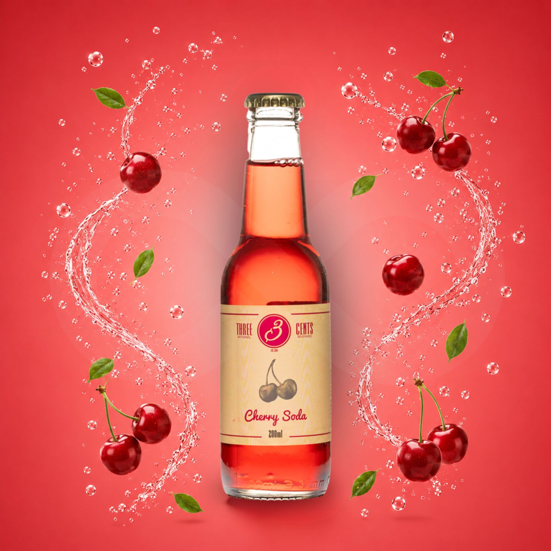 THREE CENTS® Cherry Soda 200ml